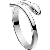 Jewever S925 Sterling Silver Original Snake Manual Lovers Open Ring Women Birthday Gift Jewelry