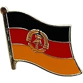 East Germany Flag Die-struck Metal Single Lapel Pin with Butterfly Clasp Closure