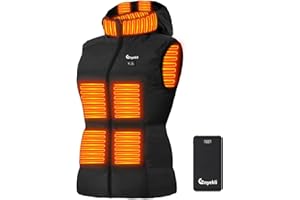 Eoyekli Heated Vest for Men Lightweight - Detachable Heated Hood and 7.4V 10000mAh Battery Pack S（Light Grey+10000mAh）
