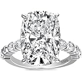 Effinny 4.0/9.0ct Crushed Ice Elongated Cushion Cut Engagement Ring for Women,925 Sterling Silver Simulated Diamond Promise Ring for Wedding,Daily,Travel,Party