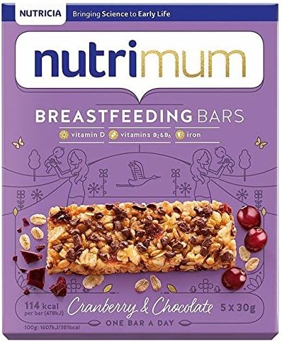 Nutrimum Cranberry & Chocolate Breastfeeding Cereal Bar - 5 x 30g (0.33lbs)