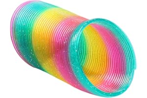 Vinciph Jumbo Rainbow Coil Slinkys Toy-Giant Novelty Plastic Magic Spring Toy-Gift for Kids Birthday Christmas-4x4 inch