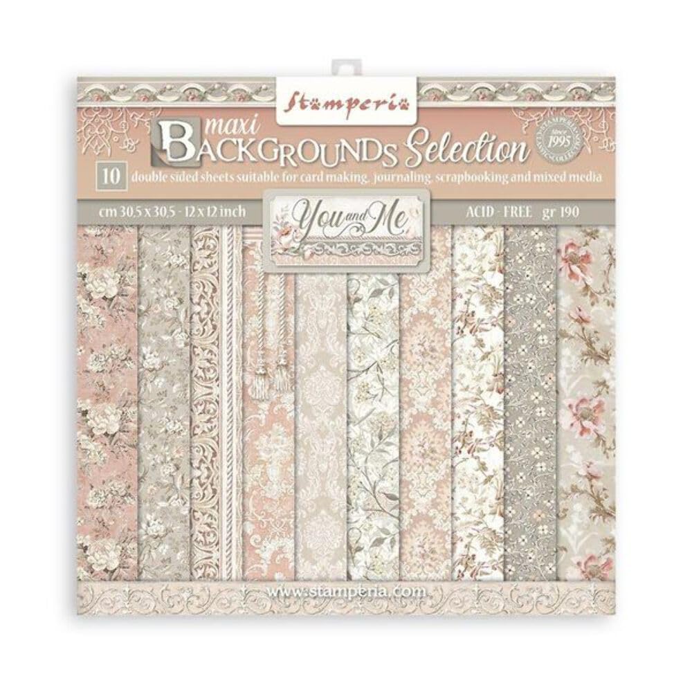 Stamperia International - Scrapbooking Pad - You and Me - Backgrounds, SBBL114, White, OSFA