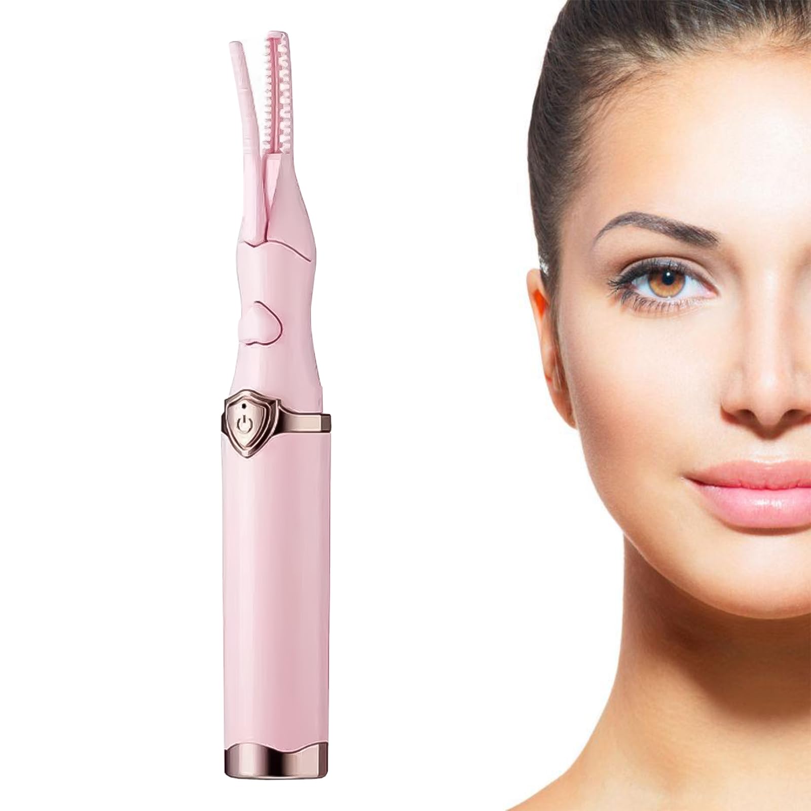 MADGININE Heated Eyelash Curler,Heated Lash Curler,Electric Eyelash Curler,10-Second Quick Heating,Anti-Scalding Tooth Comb Does Not Hurt Eyelashes,24-Hour Long-Lasting Setting (Pink)