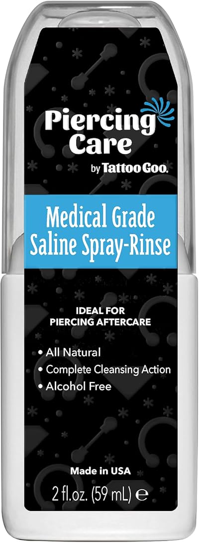 Tattoo Goo Blue Wave Saline Cleansing Solution Natural Sterile Rinse Piercing