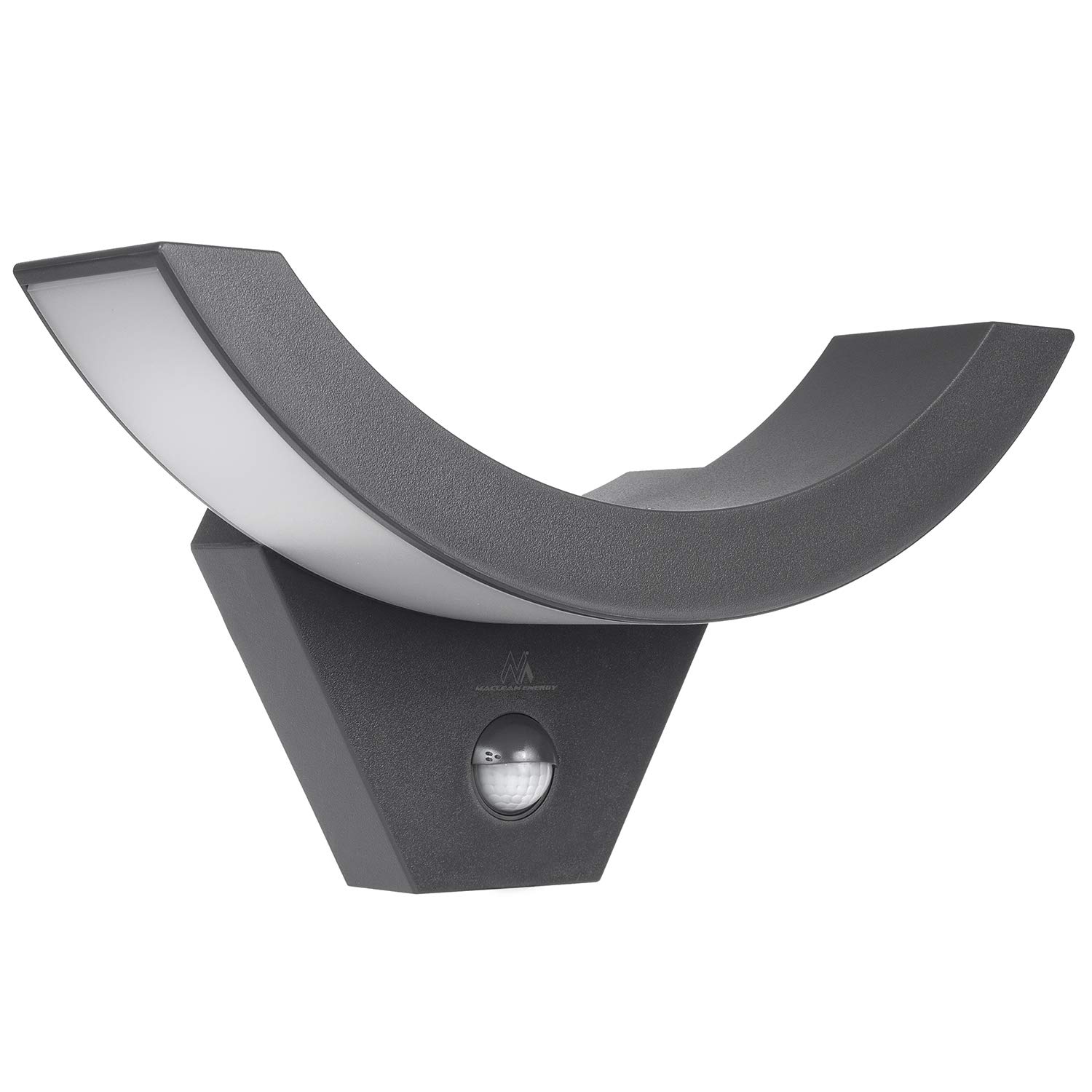 Maclean MCE290 Decorative LED Lamp with Infrared Motion Sensor Wall Lamp Indoor Lamp Outdoor Lighting 800lm 10W IP54 Waterproof (Grey)