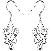 925 Sterling Silver Good Luck Irish Celtic Knot Love Knot Infinity Knot Dangle Earrings
