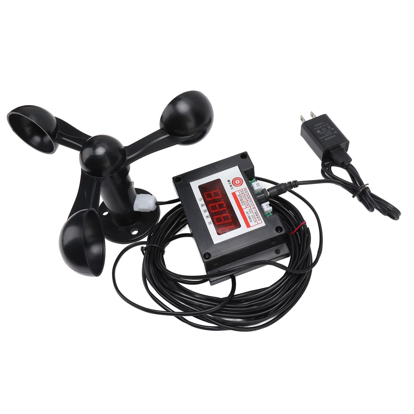 Photo 1 of Wind Meter, Wind Speed Measuring Device, Intelligent Alarm Anemometer 3 Fan Blades High Accuracy Smart Wind Speed Meter Wind Speed Meter for Tower Crane Sailing Surfing