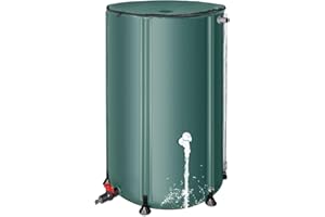 MATALDE Rain Barrel Water Collection System Anti-Collapse - 100 Gallon Portable Water Storage Tank,Rainwater Collect System Downspout, Water Catcher Container with Filter Two Spigots and Overflow Kit