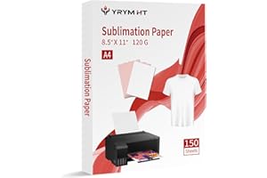 YRYM HT YRYM Sublimation Paper 8.5x11 Inchs, 150 Sheets Sublimation Heat Transfer Paper for T-Shirt & Unique Gifts
