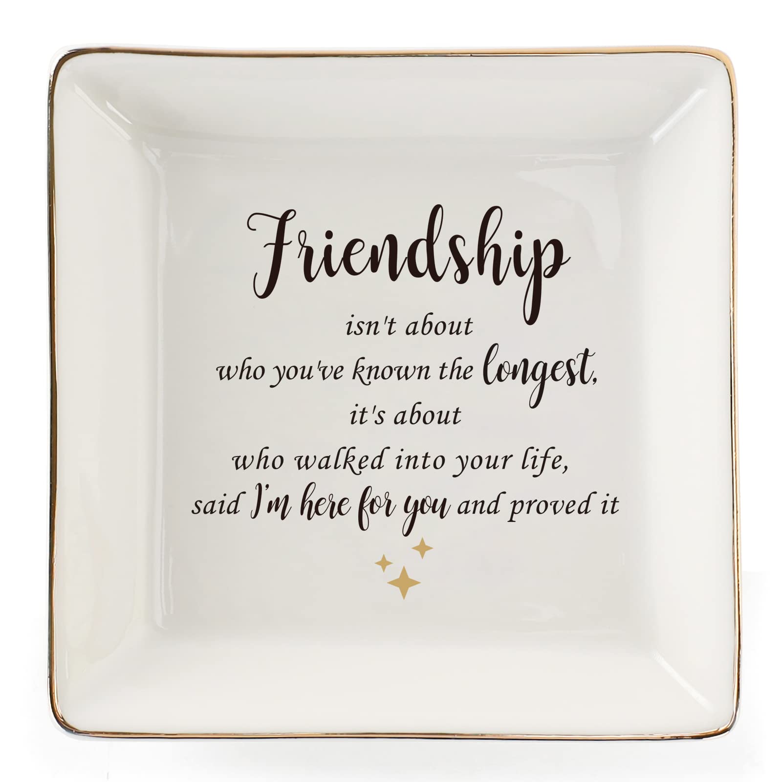 HOME SMILE Ceramic Ring Dish Jewelry Tray for Mom Sister Friends
