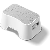 UNCLE WU Step Stool for Kids and Adults &ndash; Non-Slip Toilet Squatting Stool, 200 lbs Capacity, Potty Training Step Stool for Toddlers, Better Posture Bathroom &amp; Sink Use(Gray White)