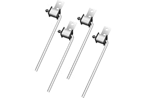 AUGREX 4 Pack of Universal Heavy Duty Exhaust Hanger Rod Stainless Steel with Rubber Isolator, 3" Rod 11" Long 90° Bent Exhaust Hange Bracket