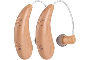 Larksound Hearing Aids for Seniors, Nearly Invisible Rechargeable Digital Hearing Amplifiers with Noise Cancellation for Adult Hearing Loss, Behind-the-ear Hearing Amplification, Control Easily, 24 Hrs Super Endurance(2 piece)