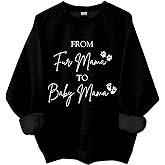 Finebuy From Fur Mama To Baby Mama Sweatshirt Womens Pregnancy Shirt, Mom Letter Print Tops For Women