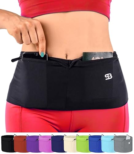 StashBandz Unisex Travel Money Belt, Running Belt, Fanny Pack and