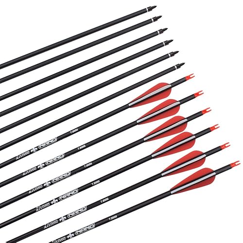 thumbnail image 2 of 12pc Carbon Arrows 26/28/30 Inch – 400 Spine, 100 Grain Tips, For Compound & Recurve 2 of 6