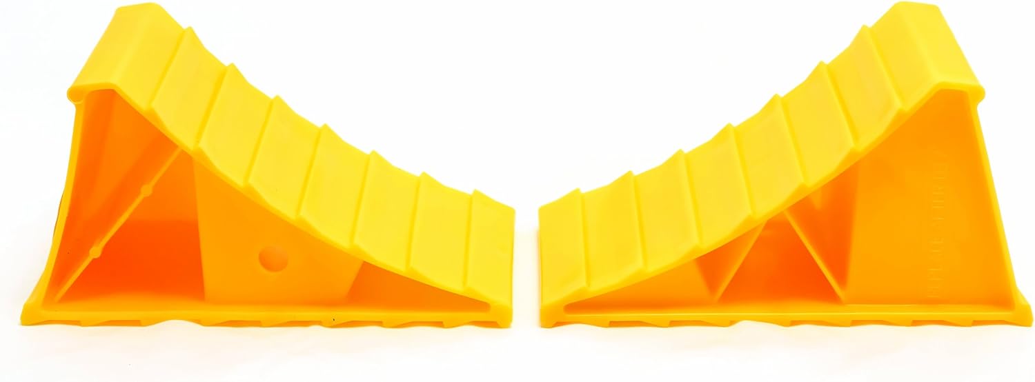 Camco 44414 Wheel Chock Without Rope, Helps Keep Your Trailer RV In Place (Pack of 2): Automotive