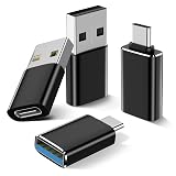 4 Pack,USB to USB C Adapter & USB C to USB Adapter,OTG Converter Rack Adapters for iPhone 15 14 13,Apple Watch Ultra 9,Samsung S24