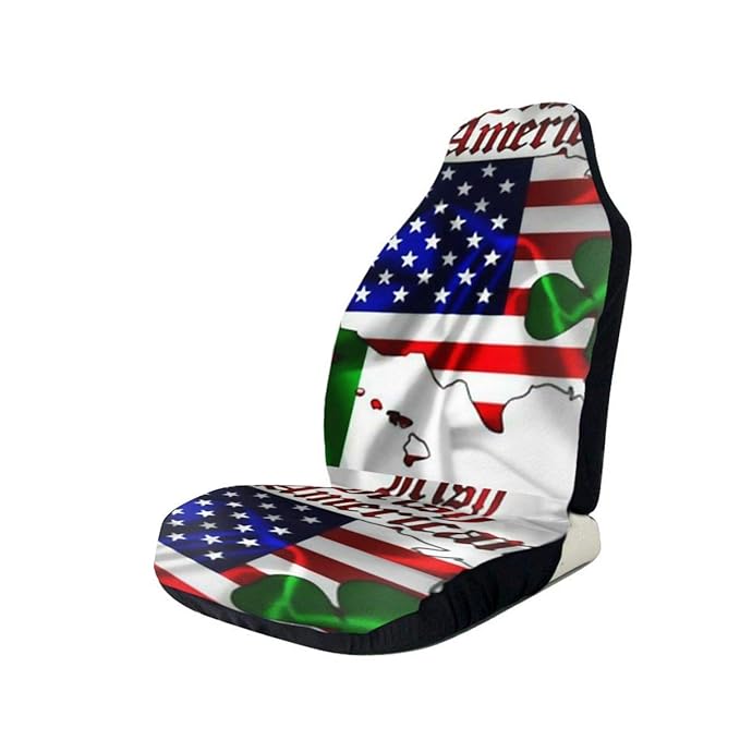 Car Seat Covers USA Map with Flag Colors Front Seat Covers