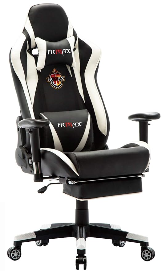 Ficmax Silla Gaming Ergonomica con Masaje Lumbar, Sillones de Oficina