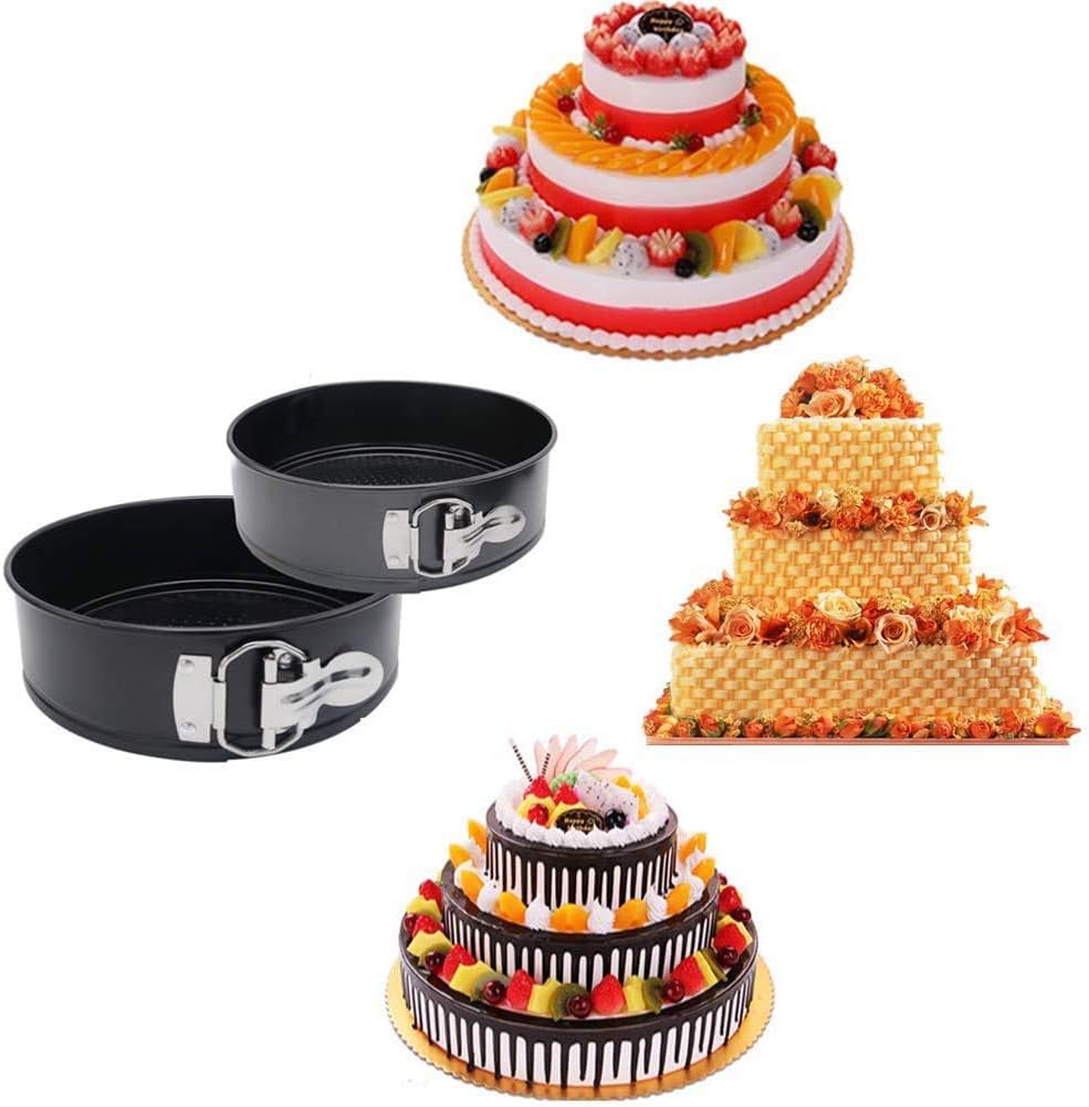 17 8 Cm 3 Cm Lot De 2 Moules A Gateau En Forme De Printemps Avec Base Lache Anti Adhesif A Degagement Rapide Ideal Pour Les Gateaux Et Gateaux Au Fromage Patisserie Moules A