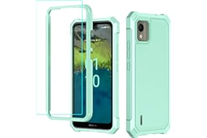 Aulzaju for Nokia C110 Case,Nokia C110 Phone Case with Screen Protector, Front Back Full Body Heavy Duty Protection Soft Raised TPU Edge Shockproof Cover for Nokia C110 N156DL (Blue)