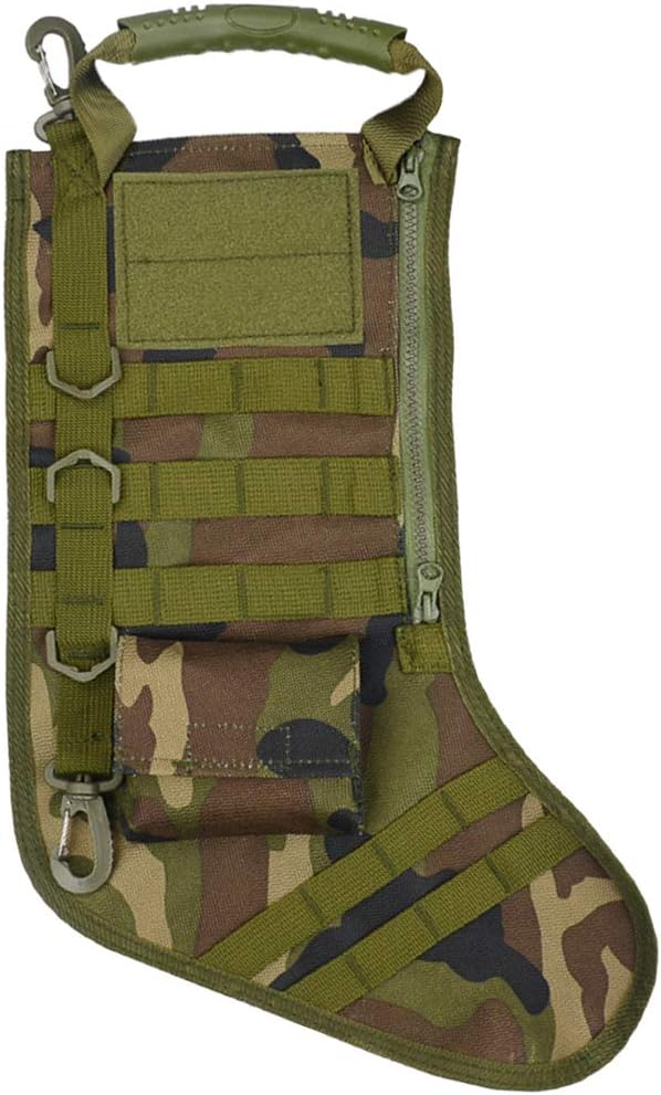 Tactical Christmas Stocking, Tactical Christmas Xmas Stocking W/Handle, Perfect Mantel Decoration (Camouflage)