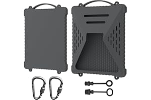 Acover Starlink Mini Protective Cover,Liquid Silicone Case for Starlink Mini Accessories Satellite Dish Waterproof & Anti-Scratch Cover with Handle & Hook Perfect for Outdoor Travel RV/Camping(Gery)