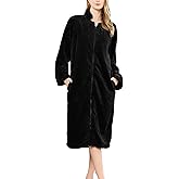 HEARTNICE Womens Flannel Zipper Robe, Soft Warm Robes for Women Cozy Long Sleeve Loungewear Luxurious Nightgown with Pockets