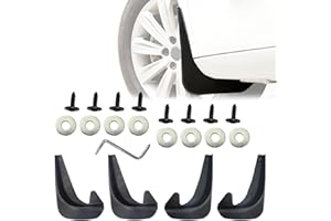 Lecctso Mud Flaps, Splash Guard, No Drilling Required Mud Guards with Hardware Kits, Front and Rear Side Splash Guards Vehicle Sediment Protection Automotive Exterior Accessories for Car Truck SUV