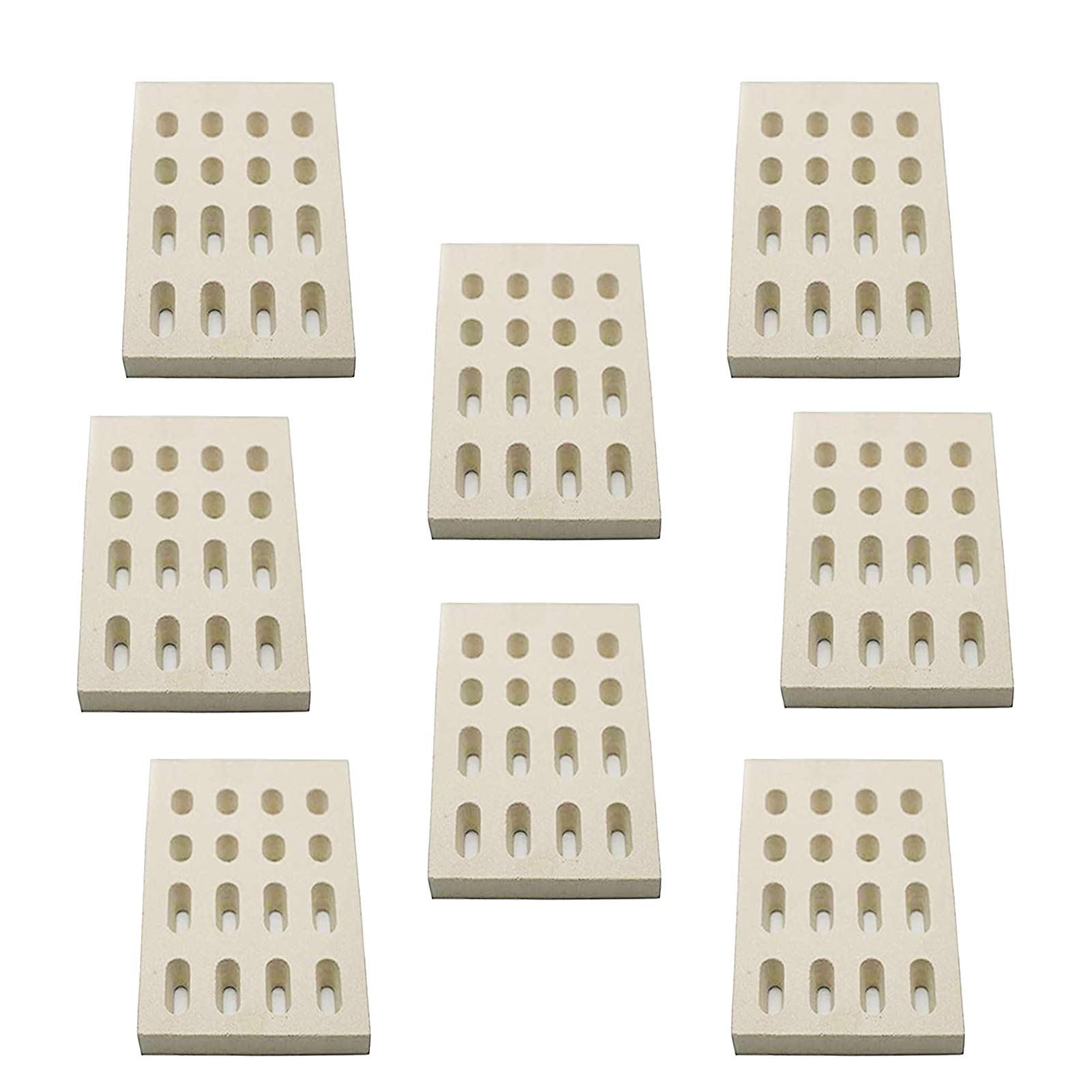 Photo 1 of bbq777 8-Pack Ceramic Briquettes, Stainless Steel, Unflavored, Grill Ceramic Briquettes, Replacement Parts for Barbeques Galore Grand Turbo, Members Mark, Grand Hall Gas Grills