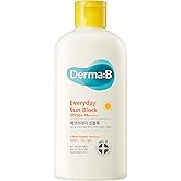 Derma B Everyday Sun Block Large Size Sunscreen SPF50+ PA++++ 6.71 Fl Oz, 200ml Fast-Absorbing Lightweight SPF Moisturizer, Facial Body Non-Sticky for Dewy Skin, Korean Protection Lotion
