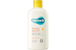 Derma B Everyday Sun Block Large Size Sunscreen SPF50+ PA++++ 6.71 Fl Oz, 200ml Fast-Absorbing Lightweight SPF Moisturizer, Facial Body Non-Sticky for Dewy Skin, Korean Protection Lotion