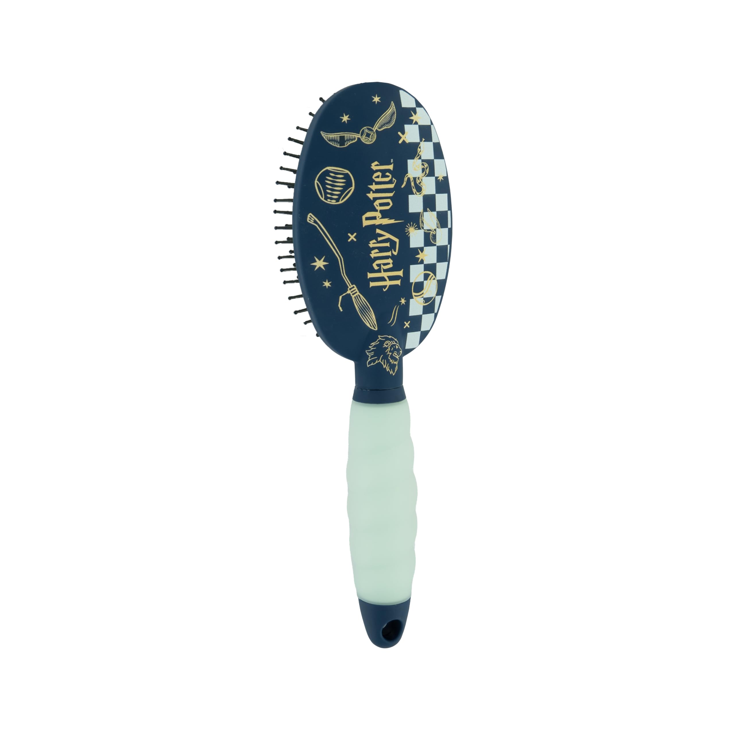 Harry Potter - Detangling Hair Brush - Ergonomic Brush - Silicone Gel Handle - All Hair Types - Official Hogwarts School Accessory - Quidditch