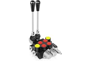 GYZJ Hydraulic Flow Control Valve 2 Spool 13 GPM G Ports Adjustable Relief Lever Handle Double Acting Parallel Center Tractor Loader W/Joystick Small Tractors/Tanks Loaders Log Splitters 3600 PSI