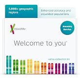 23andMe Ancestry Service Personal DNA Test Kit, Ethnicity &amp; Heritage | 5,000+ Regions, Up to 1,500 DNA Relatives, 30+ Trait Reports, Haplogroups, Neanderthal DNA, Automatic Family Tree