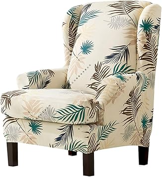 2pcs Stretch Wing Chair Covers Elegant Solid Color Floral Printed Armchair Covers Elastic Wingback Chair Slipcovers Non Slip Armchair Cover Protector Mimbarschool Com Ng