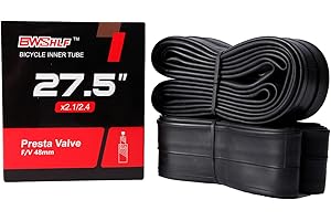 BWSHLF 27.5" /29" Mountain Bike Inner Tubes (2 Pack), Durable Butyl Rubber MTB Bicycle Replacement Fit 2.1-2.4/1.75-2.3, Presta Valve 48mm