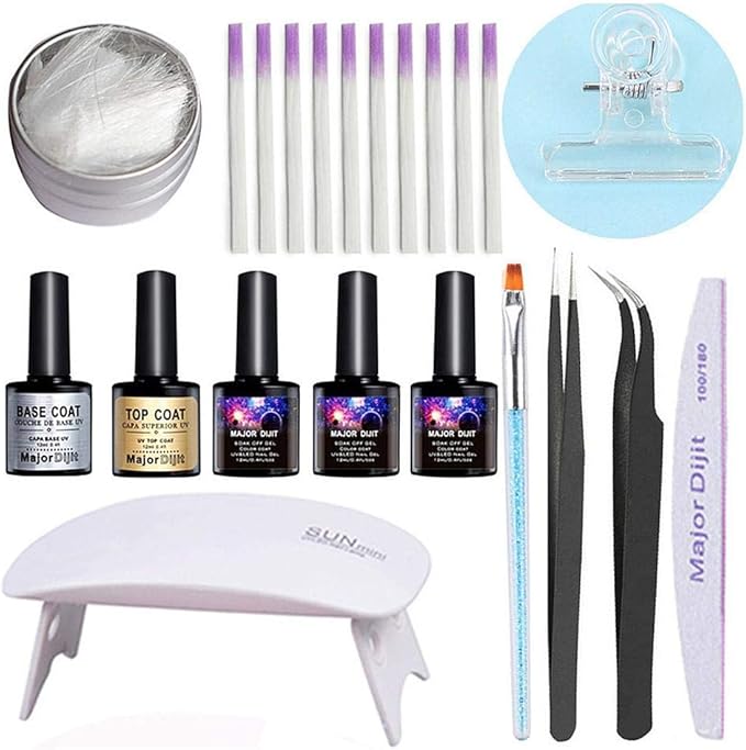 Highquality Nail Silk Wrap Kit include 1 x UV Lamp 3 x UV Gel 1 x Top