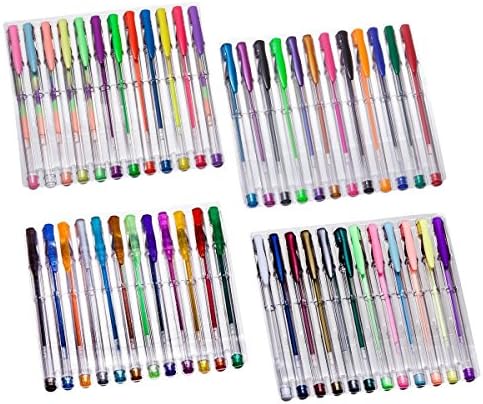 GelBrights 48 Gel Pens - Great for Scrapbooking, Adult and Kids/Children Coloring Books Glitter Metalic Neon Swirl and More