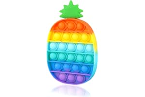 UIMOKI Sensory Fidget Toys Poppers Push Bubble Game, Pineapple Silicone Squeeze Autism Anxiety Stress Relief Portable Popping Toy Birthday Gift for Kids Girls Boys Adults