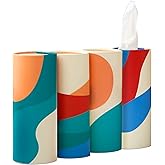 Small Car Tissues Holder with Facial Tissues - 4PK - Tisses for Car Travel Tissue Tubes Box Container for Car Cup Holder Car Tissues Cylinder