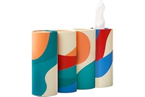 WINOO DESIGN Small Car Tissues Holder with Facial Tissues - 4PK - Tisses for Car Travel Tissue Tubes Box Container for Car Cup Holder Car Tissues Cylinder