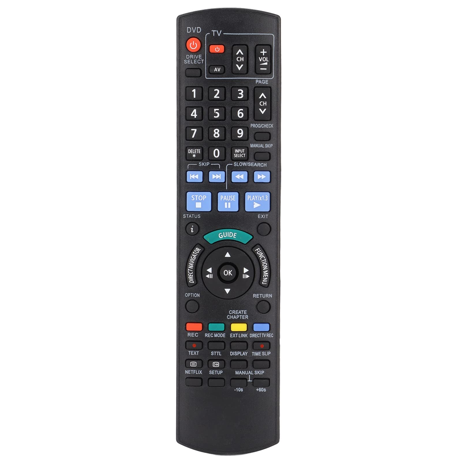 Elprico Remote Control for Panasonic,Replacement TV Remote Control for Panasonic DMR‑BWT720 DMR‑BWT835 DMR‑BWT730 DMR‑BWT820 DVD Player