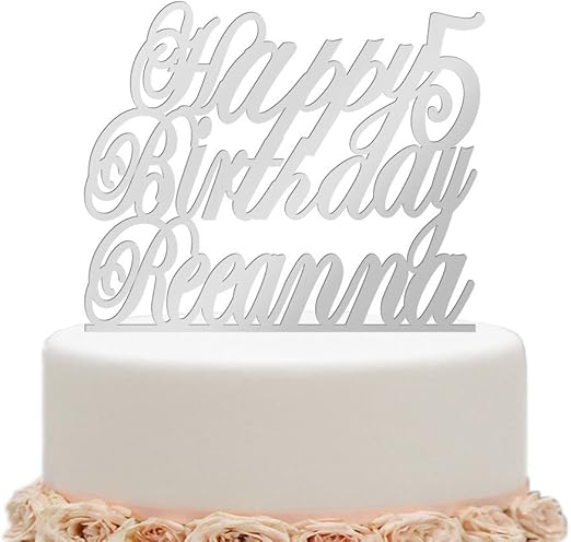 Amazon Com Ivisi Personalized Happy Birthday Cake Topper Monogram