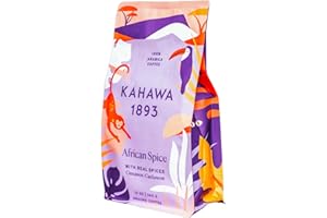 KAHAWA 1893 - African Spice - As Seen on Shark Tank - Medium Roast Coffee w/Fresh Spices of Cinnamon, Cardamom, and Cloves - Directly Farmer Sourced from East Africa - Pre Ground - 12oz