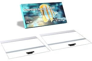 CUCZUUS 2PCS Set Clear Tempered Glass Canopy,75/90/110 Gallon Aquarium Fish Tank Hoods for Aqueon (22.08x16.57x 0.16in Each Piece)