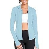 Women's UPF 50+ Zip Up Hoodie Light Weight UV Jacket Sun Protection Workout Long Sleeve Athletic Jackets