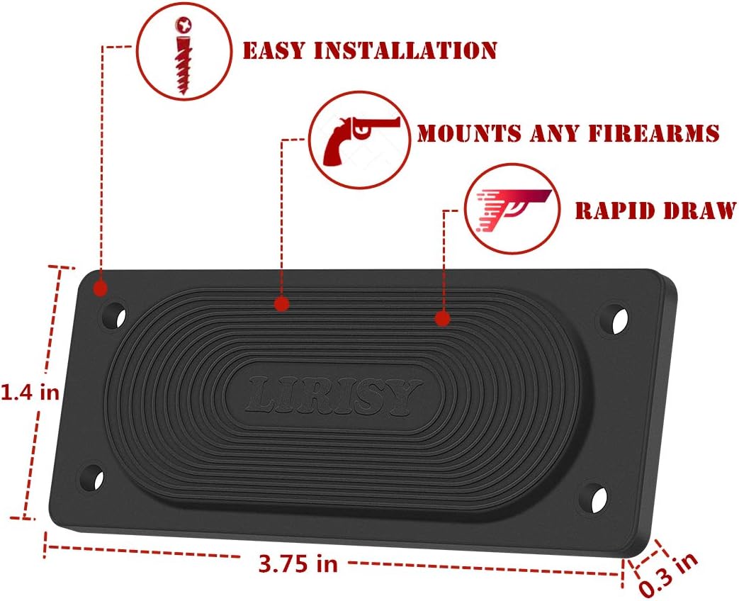 LIRISY 2PCS Gun Magnet, 45lb Magnet Under Desk Magnet for Handgun Pistol Revolver Magazine in Vehicle, Wall, Vault, Bedside : Sports & Outdoors